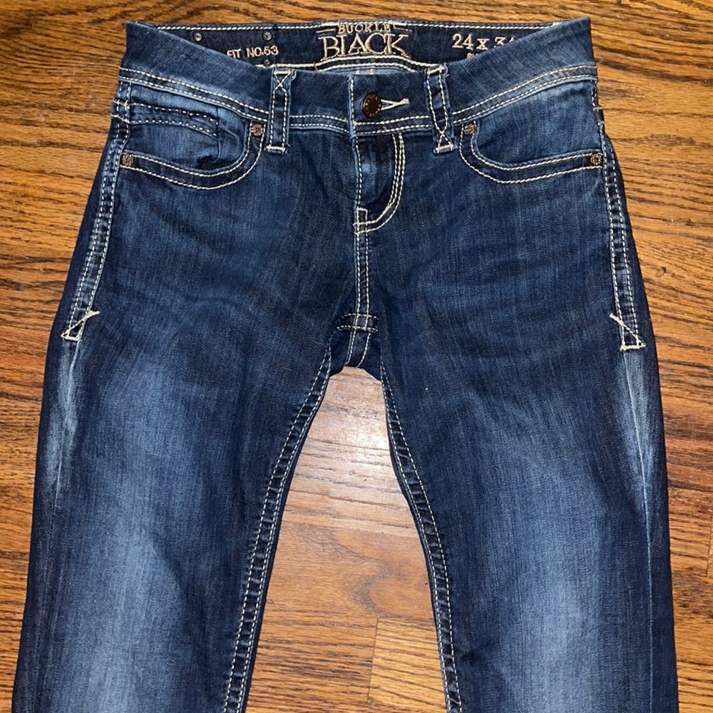 Buckle Black Skinny Jeans- LONG